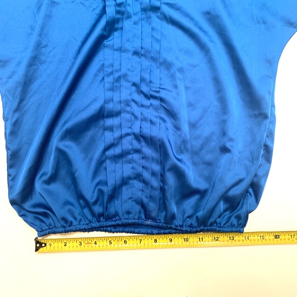 New York & Co. Blue Silky Blouse - Picture 4 of 6